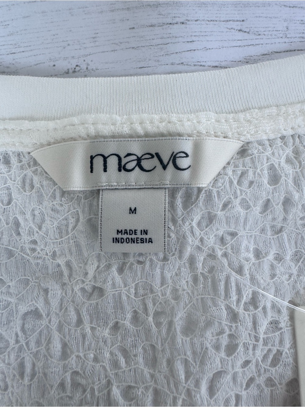 NWT Anthropologie Maeve Ruched Two Tone Textured Top Latte Ivory Size M adjusts - Picture 3 of 13